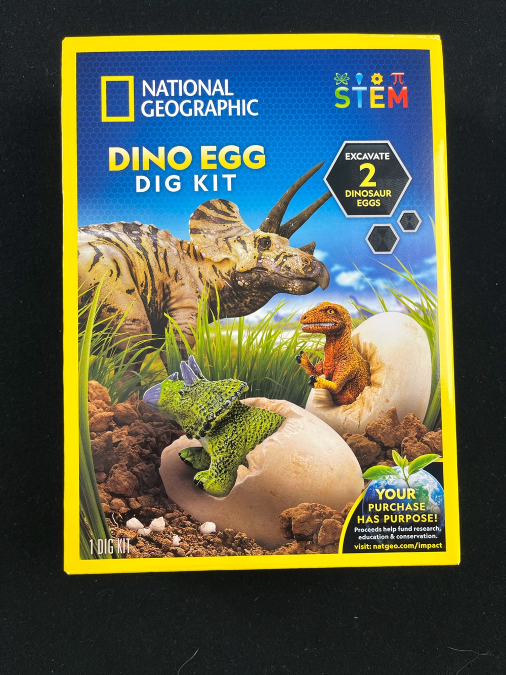 National Geographic Dino Egg Dig Kit - Blue & Yellow Packaging